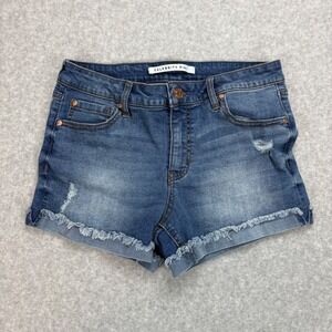 Celebrity Pink Jean Shorts Girls 5/27 Blue Medium Wash Booty Distressed Frayed